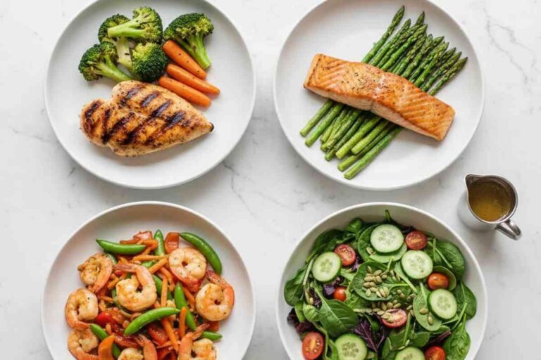 quick healthy dinners for weight loss spread on table