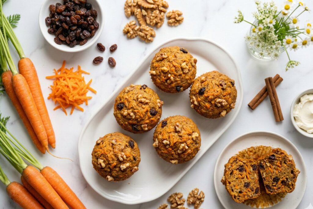 Carrot cake protein muffins vegetables hidden 13g protein healthy snack