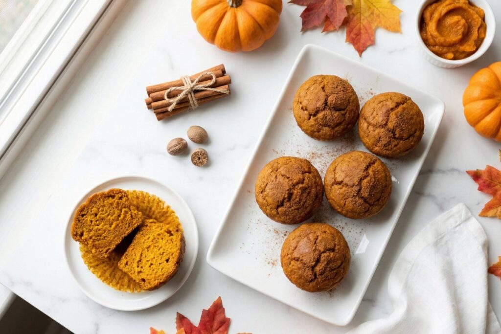 Pumpkin spice protein muffins fall flavor 13g protein autumn baking